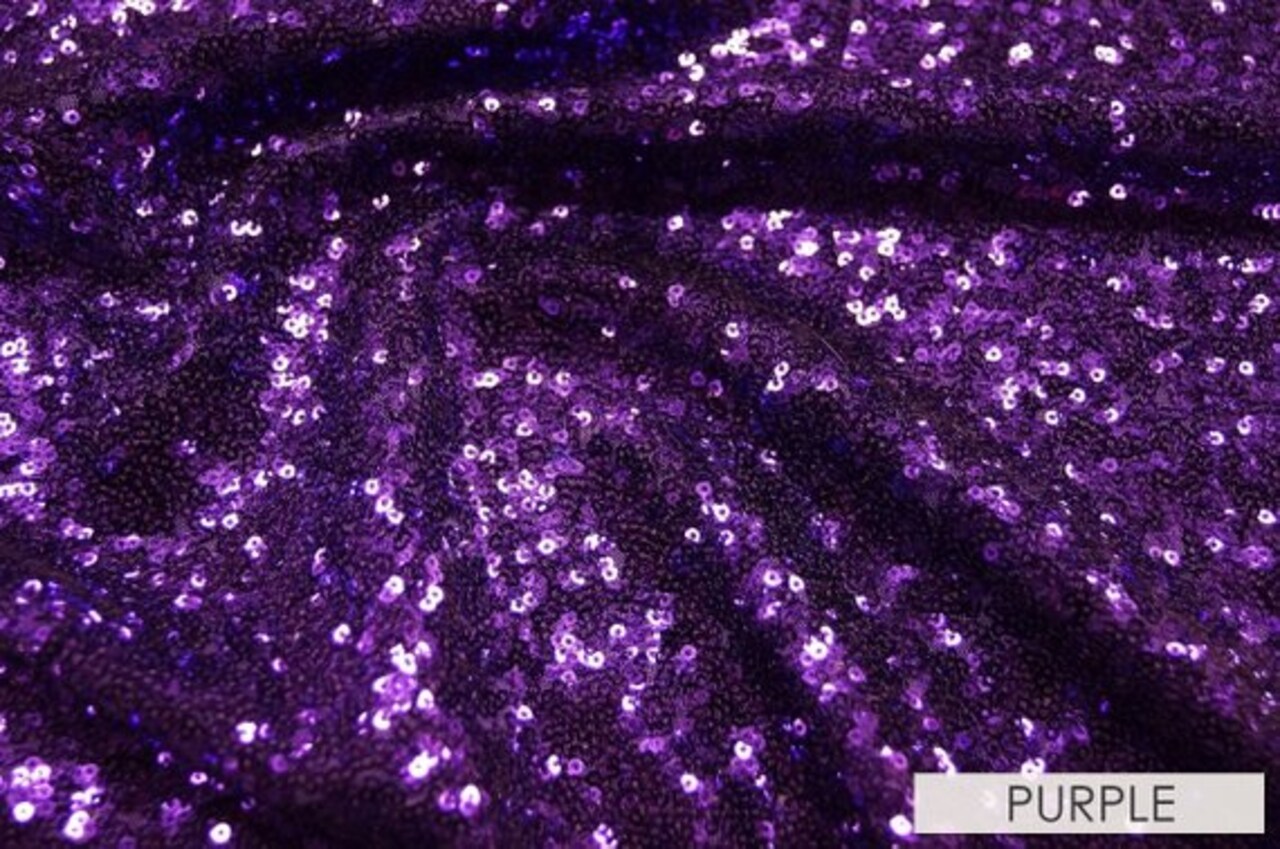 1 Yard Purple Glitz Sequin Fabric Sparkly Spangle Mesh for Costumes Decor Crafts 55 Inch Width